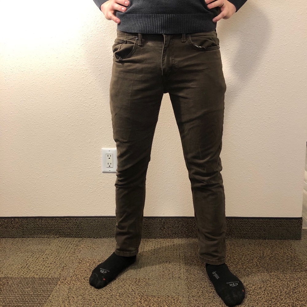 Men’s green demon jeans